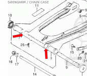1976 CB750A Swingarm.png