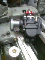 KIMG0496 CB160 Manifold machined to fit Modern Carb for CA95.JPG
